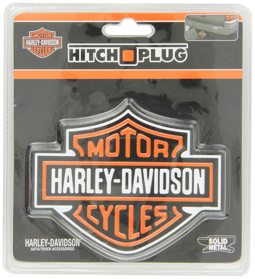 PLASTICOLOR 002216 Trailer Hitch Cover; Hitch Plugs; Fits 2 Inch Receiver; True-Color Harley-Davidson Logo; Metal