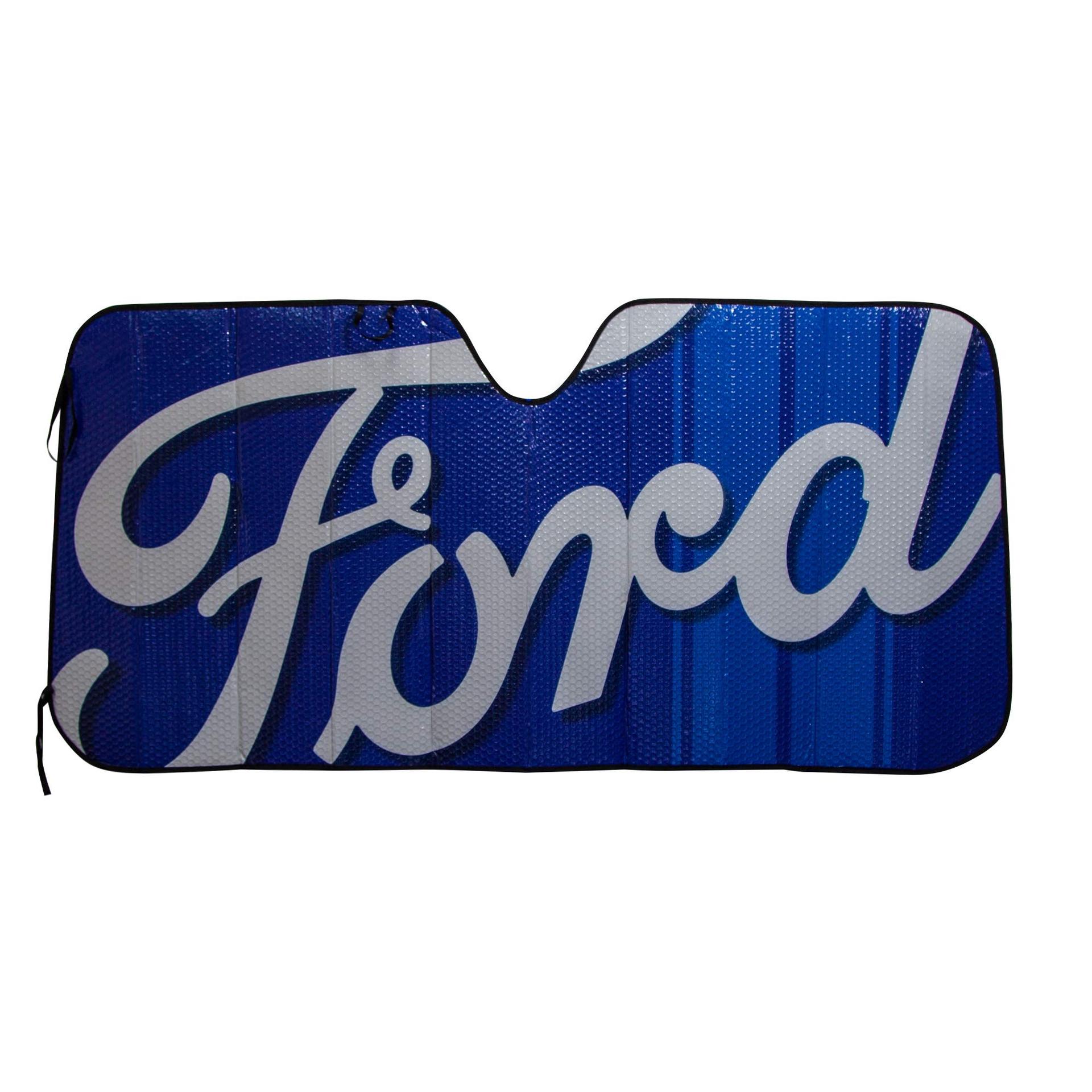 PLASTICOLOR 003704R01 Ford Blue Script Windshield Sunshade - High quality product image showing PLASTICOLOR 003704R01 Ford Blue Script Windshield Sunshade details and features