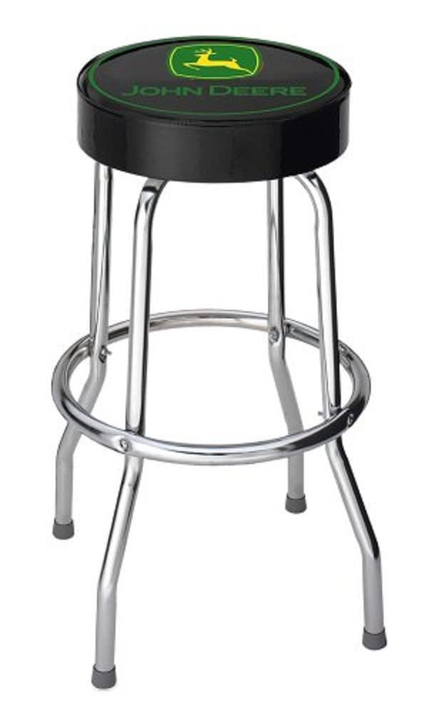 PLASTICOLOR 004746R01 John Deere Logo Garage Stool,Black w/Deere Logo