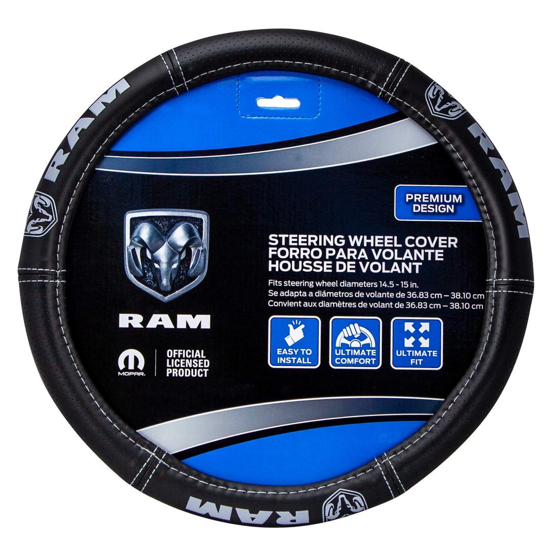PLASTICOLOR 006697R25 Ram Deluxe Elite Steering Wheel Cover - Gray Logo - The Twister Group product