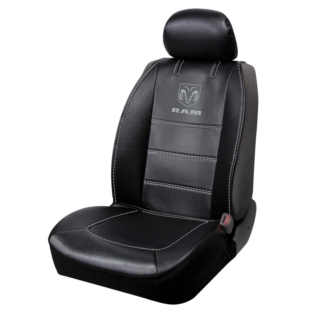 PLASTICOLOR 008628R25 RAM 3-Piece Deluxe Sideless Seat Cover - Gray Logo - 1 Ea, Black - The Twister Group Tools product