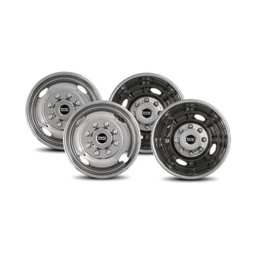 PACIFIC DUALIES 43-1608 Polished 17 Inch 8 Lug Stainless Steel Wheel Simulator Kit for 2005-2021 Ford F350 Truck
