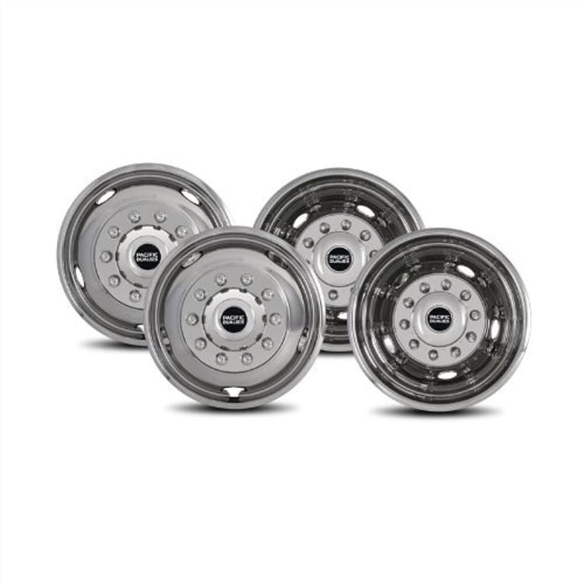 PACIFIC DUALIES 43-1950 Polished 19.5 Inch 10 Lug Stainless Steel Wheel Simulator Kit for 2005-2021 Ford F450/F550 Truck (Does not fil RV/Motorhome), GRAY