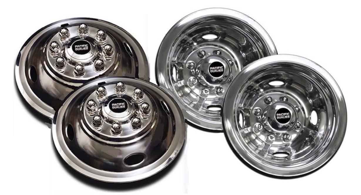 PACIFIC DUALIES 49-1608 Polished 16 Inch 8 Lug Stainless Steel Wheel Simulator Kit for 1974-2000 Chevy GMC 3500; 1974-1998 Ford F350; 2008-2021 E350/E450 Van; 1974-1999 Dodge Ram 3500 - High quality product image showing PACIFIC DUALIES 49-1608 Polished 16 Inch 8 Lug Stainless Steel Wheel Simulator Kit for 1974-2000 Chevy GMC 3500; 1974-1998 Ford F350; 2008-2021 E350/E450 Van; 1974-1999 Dodge Ram 3500 details and features