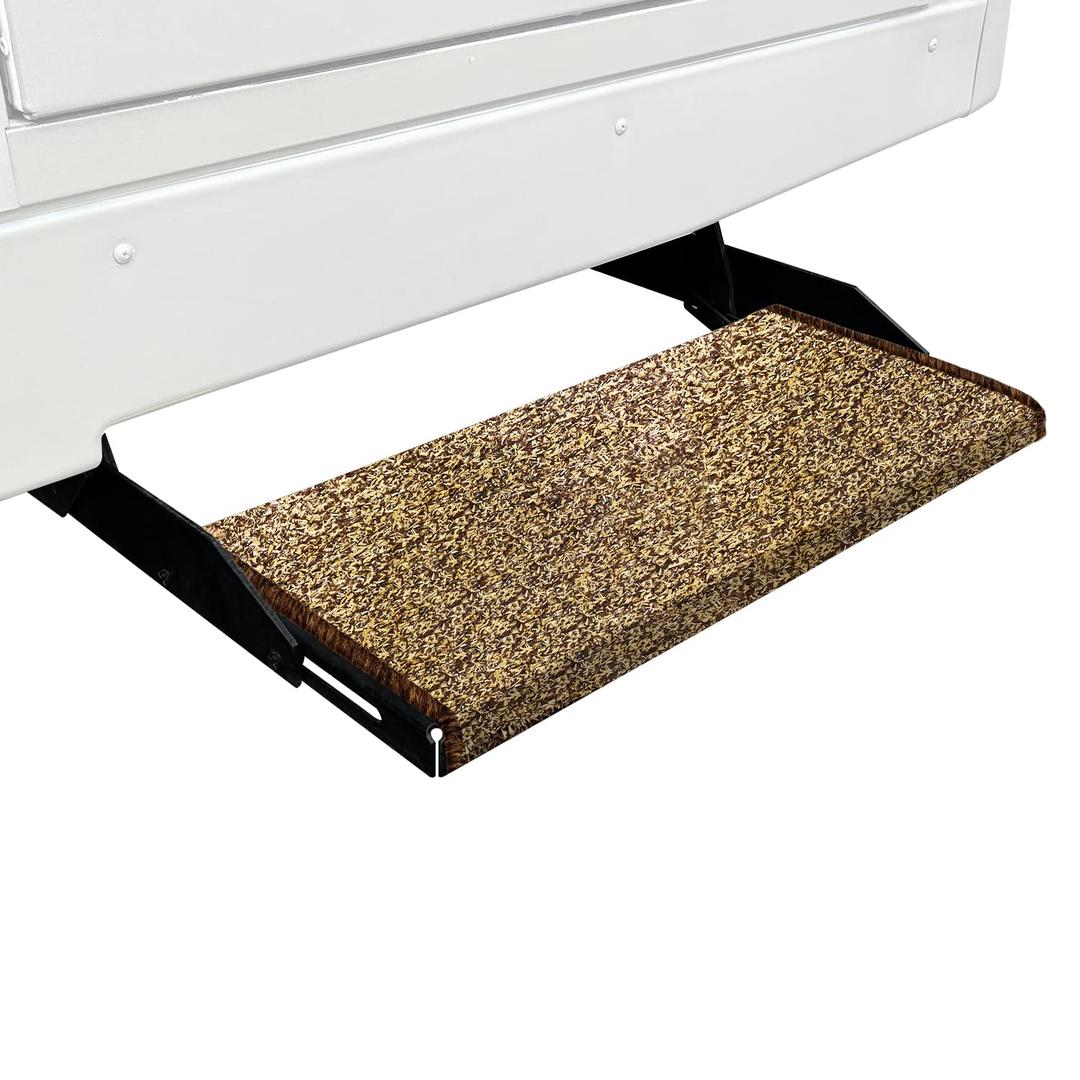 PREST-O-FIT 2-0071 Wraparound + Plus RV Step Rug Brown 20 In. Wide - The Twister Group Tools product