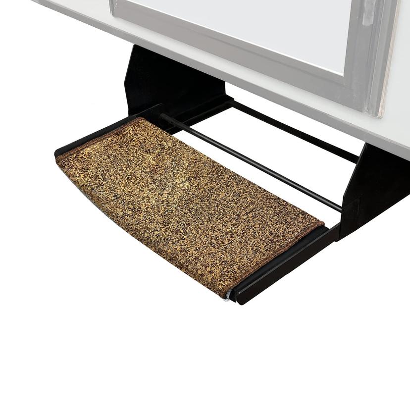 PREST-O-FIT 2-0201 Wraparound Radius RV Step Rug Brown 22 In. Wide