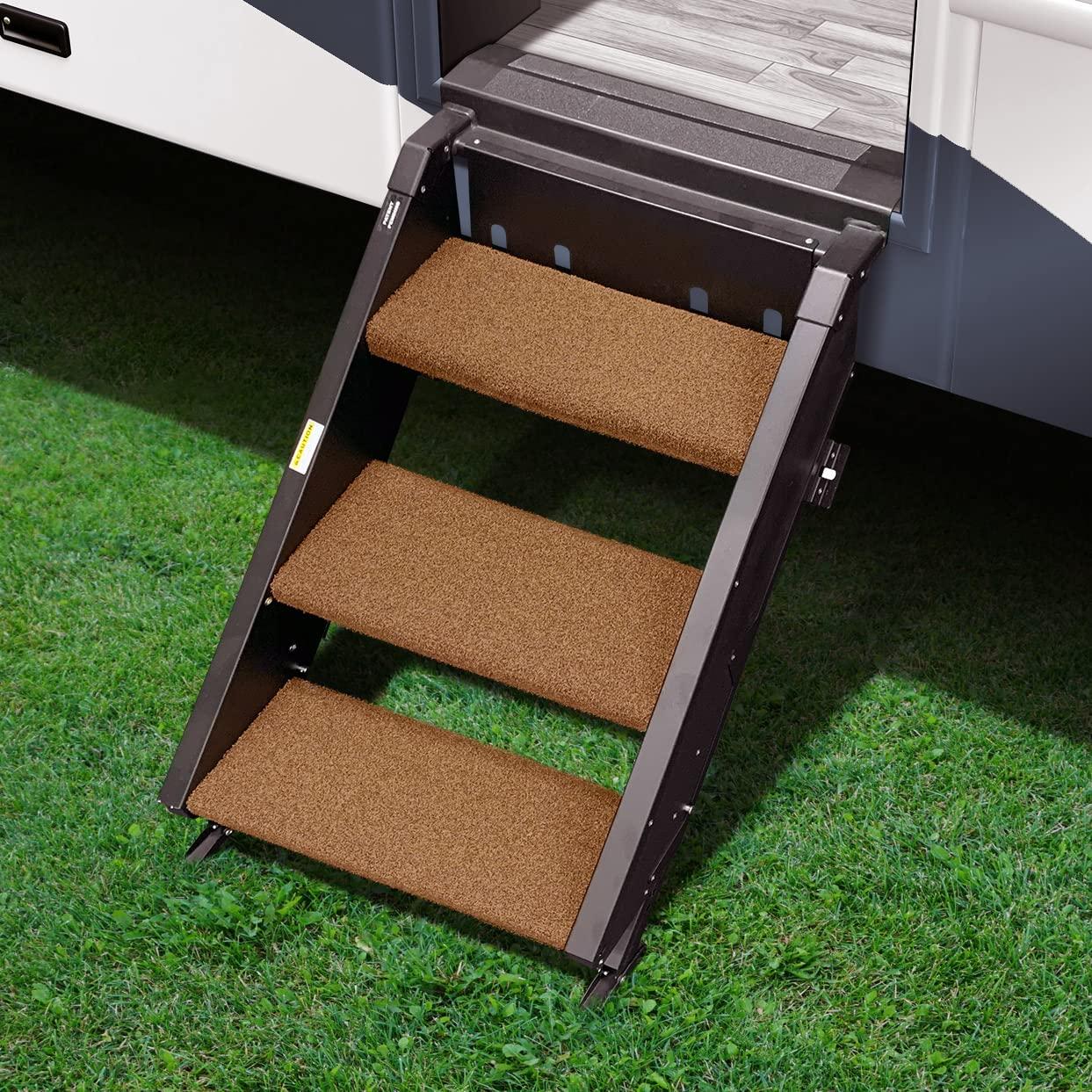 PREST-O-FIT 2-0243 Trailhead Universal RV Step Rug - 17.5 INCH Wide, Buckskin Brown, 3-Piece Set - High quality product image showing PREST-O-FIT 2-0243 Trailhead Universal RV Step Rug - 17.5 INCH Wide, Buckskin Brown, 3-Piece Set details and features