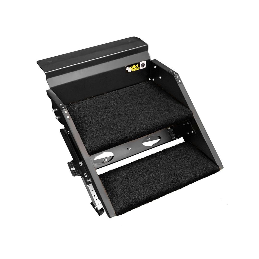 PREST-O-FIT 2-0272 Trailhead Step Rug 24.125 in. W (2 Pc Set) Fits Lippert Solid Step 2 Step - Obsidian Black - The Twister Group Tools product