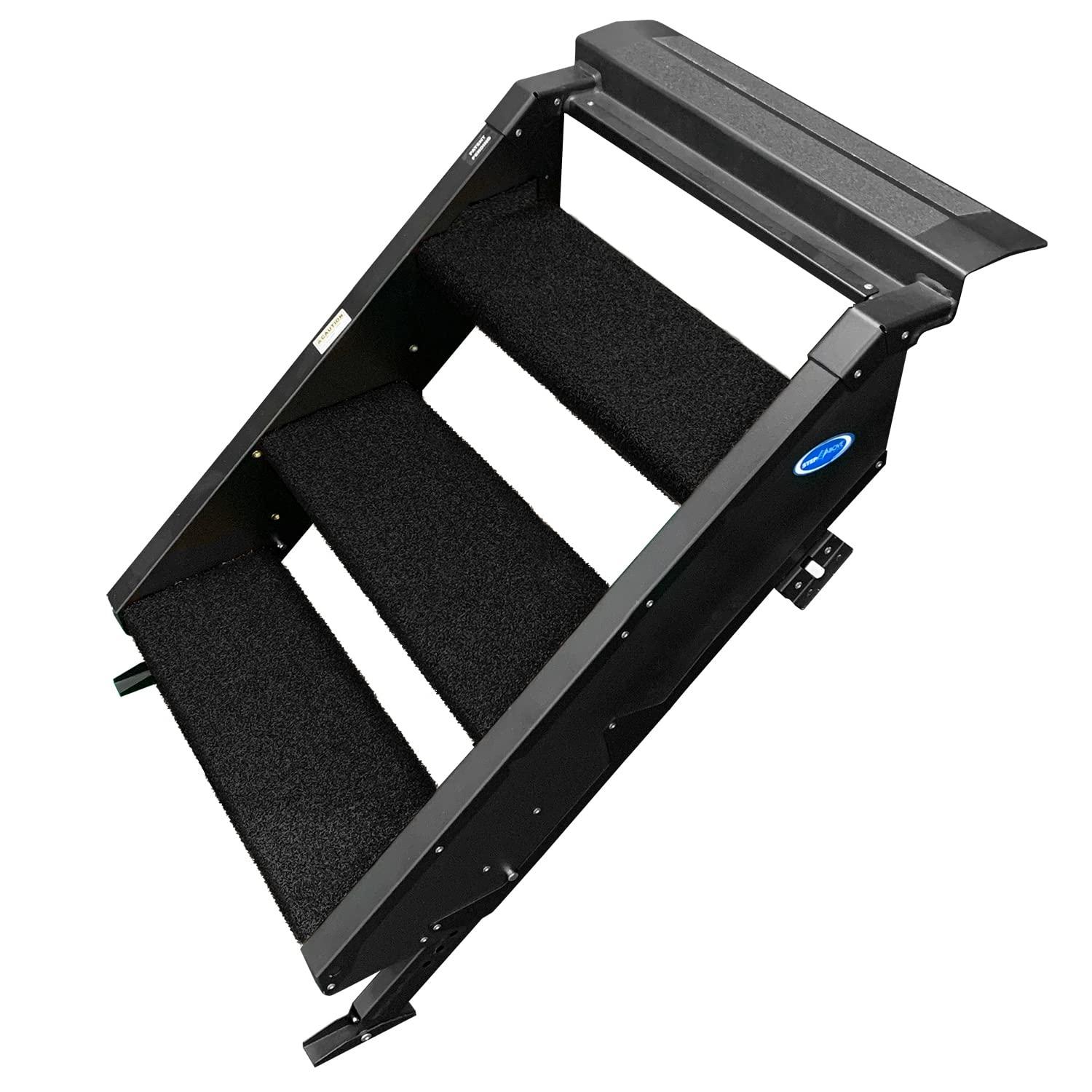 PREST-O-FIT 2-0518 Trailhead Step Rug 19.5 in. W (3 Pc Set) Fits MORryde StepAbove 3 Step - Obsidian Black - High quality product image showing PREST-O-FIT 2-0518 Trailhead Step Rug 19.5 in. W (3 Pc Set) Fits MORryde StepAbove 3 Step - Obsidian Black details and features