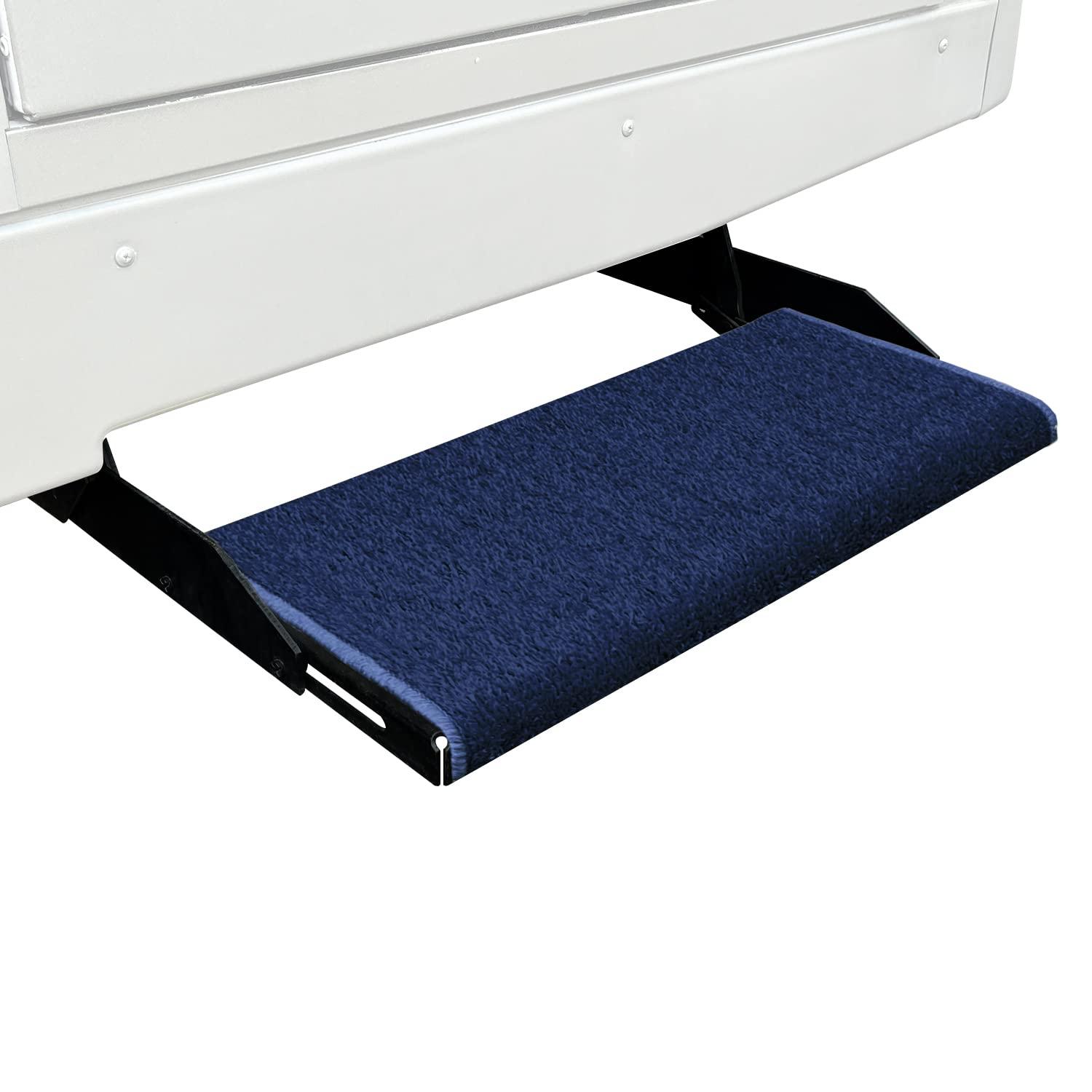 PREST-O-FIT 2-1051 Jumbo Wraparound + Plus RV Step Rug Imperial Blue 23 in. Wide - High quality product image showing PREST-O-FIT 2-1051 Jumbo Wraparound + Plus RV Step Rug Imperial Blue 23 in. Wide details and features