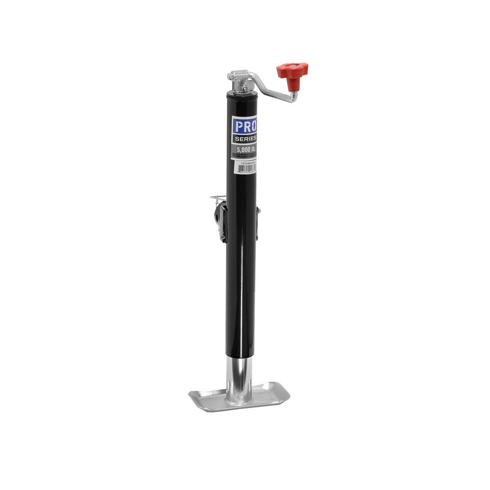 DRAW-TITE 1401480303 PRO SERIES WELD-ON JACK, Manual Trailer Jack - Tubular Swivel; 5000 Pound Capacity; 14.7 To 29.7 Inch High; Painted; Black; Steel; Weld-On With Footplate/ Mating Mount/ Pull Pin - High quality product image showing DRAW-TITE 1401480303 PRO SERIES WELD-ON JACK, Manual Trailer Jack - Tubular Swivel; 5000 Pound Capacity; 14.7 To 29.7 Inch High; Painted; Black; Steel; Weld-On With Footplate/ Mating Mount/ Pull Pin details and features