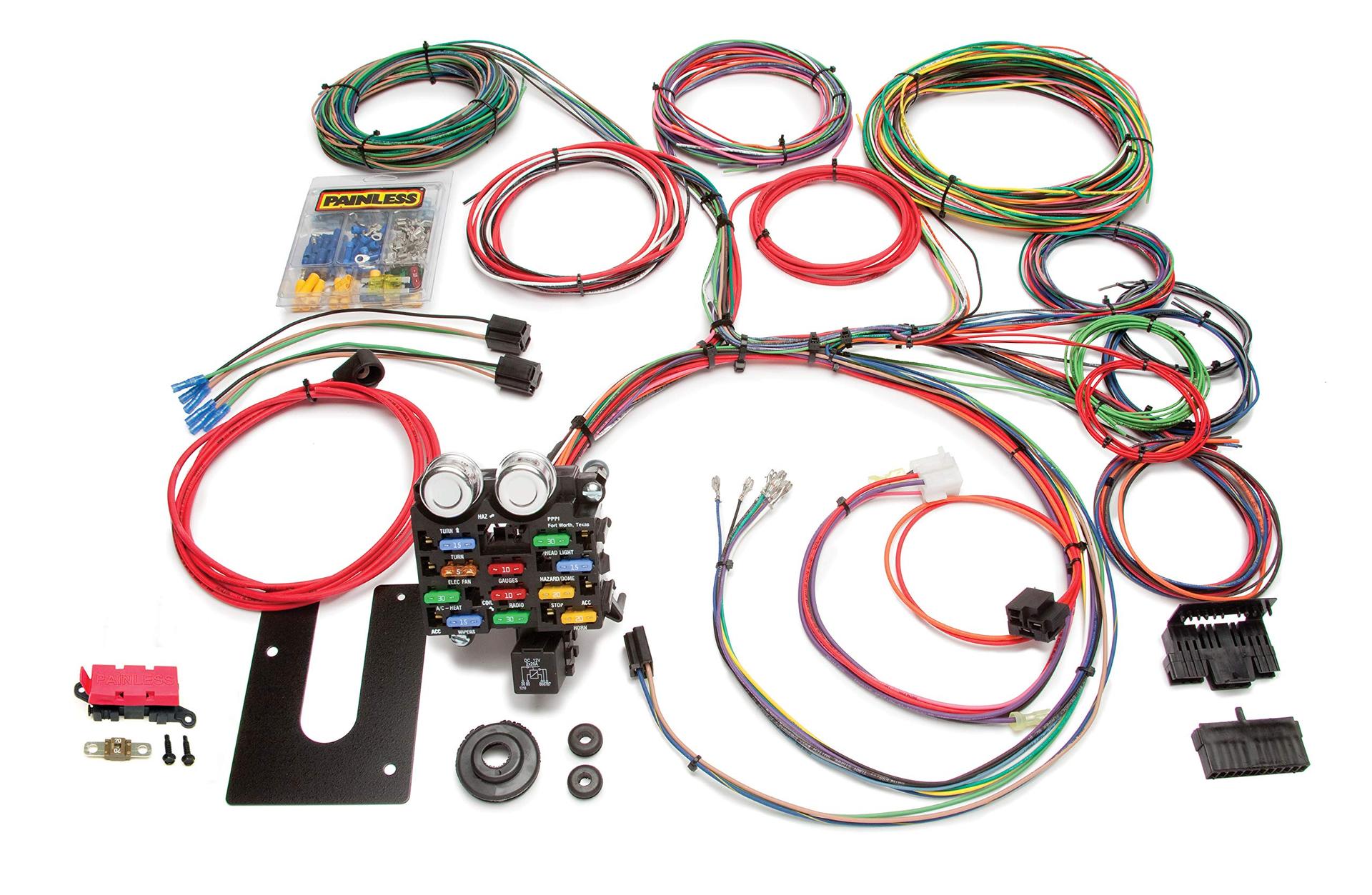 PAINLESS 10101 Performance Classic Customizable Chassis Harness - GM Keyed Column - 21 Circuits - High quality product image showing PAINLESS 10101 Performance Classic Customizable Chassis Harness - GM Keyed Column - 21 Circuits details and features