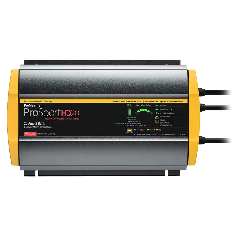 PROMARINER 44028 ProSportHD 20 Global Gen 4-20 Amp - 2 Bank Battery Charger - High quality product image showing PROMARINER 44028 ProSportHD 20 Global Gen 4-20 Amp - 2 Bank Battery Charger details and features