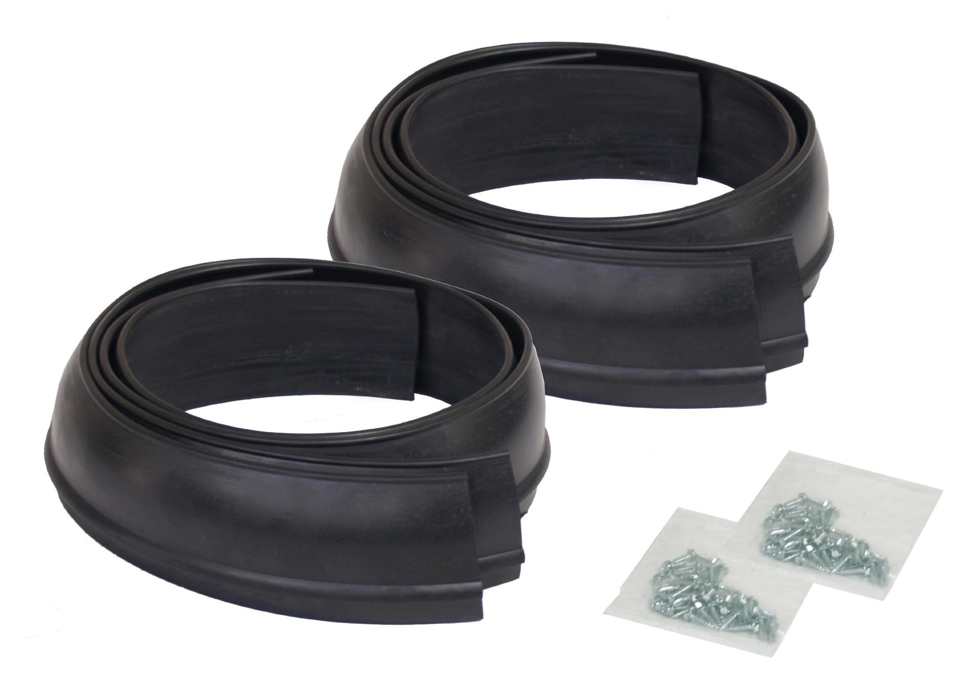 PACER PERFORMANCE 52-156 Flexy Flares Black 2-1/2 INCH x 58 INCH Standard Duty Rubber Fender Extension Kit - 4 Piece - High quality product image showing PACER PERFORMANCE 52-156 Flexy Flares Black 2-1/2 INCH x 58 INCH Standard Duty Rubber Fender Extension Kit - 4 Piece details and features