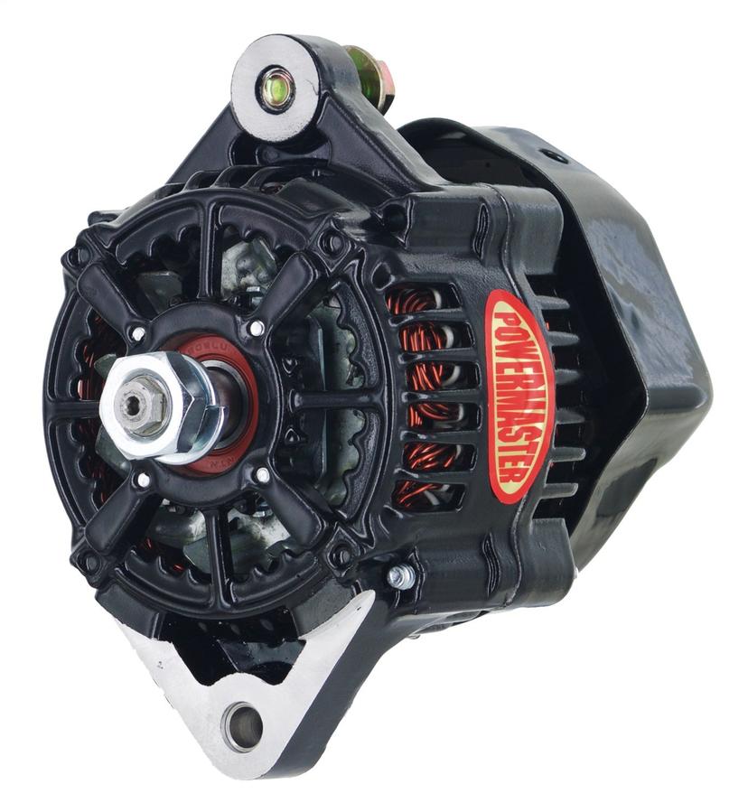 POWERMASTER 8163 Alternator (Denso Race 100mm Black 75A 12 Volt with 5.4 INCH Mount 1-Wire)
