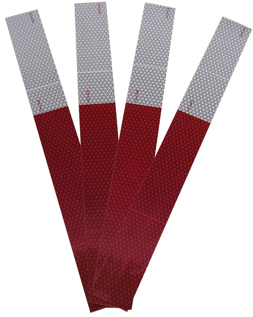 PETERSON 4654K 2.63 in. W x 0.06 in. L Red Reflective Strip Tape 4 pc.