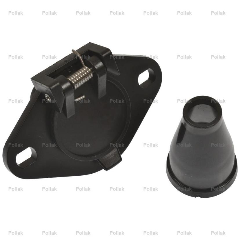 POLLAK 12-720EP 6-WAY SOCKET & BOOT NYLON, 6-Way Round Socket; With Rubber Boot; With 4 Color Retail Bag