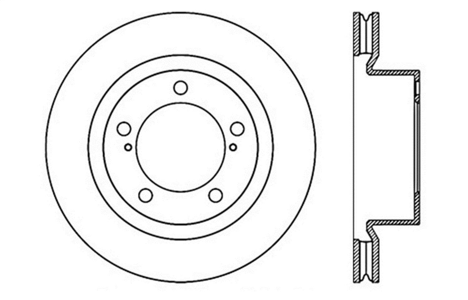STOP TECH 127.44162L Sport Drilled/Slotted Brake Rotor (Front Left) - High quality product image showing STOP TECH 127.44162L Sport Drilled/Slotted Brake Rotor (Front Left) details and features