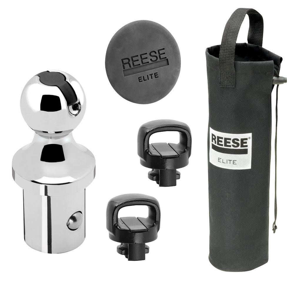 REESE 30140 Elite Series Gooseneck Hitch Head, Accessory Kit, Gooseneck Hitch Ball, Storage Bag, Safety Chain Attachments, Hole Cover - High quality product image showing REESE 30140 Elite Series Gooseneck Hitch Head, Accessory Kit, Gooseneck Hitch Ball, Storage Bag, Safety Chain Attachments, Hole Cover details and features
