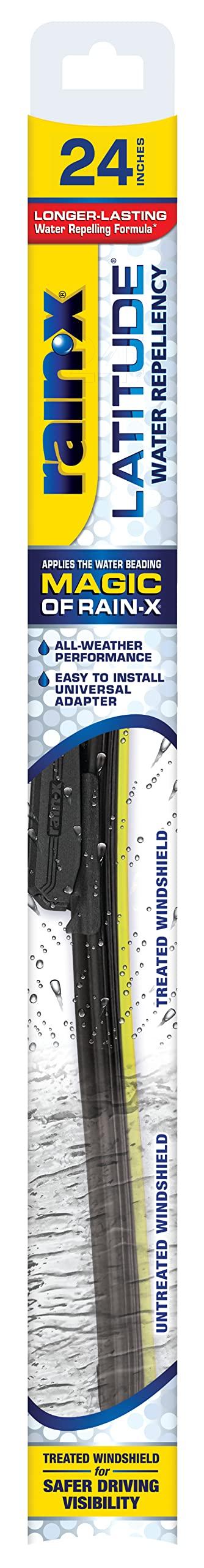 RAIN-X 5079280-2 Latitude 2-In-1 Water Repellent Wiper Blades, 24 Inch Windshield Wipers (Pack Of 1), Automotive Replacement Windshield Wiper Blades With Patented Water Repellency Formula - High quality product image showing RAIN-X 5079280-2 Latitude 2-In-1 Water Repellent Wiper Blades, 24 Inch Windshield Wipers (Pack Of 1), Automotive Replacement Windshield Wiper Blades With Patented Water Repellency Formula details and features