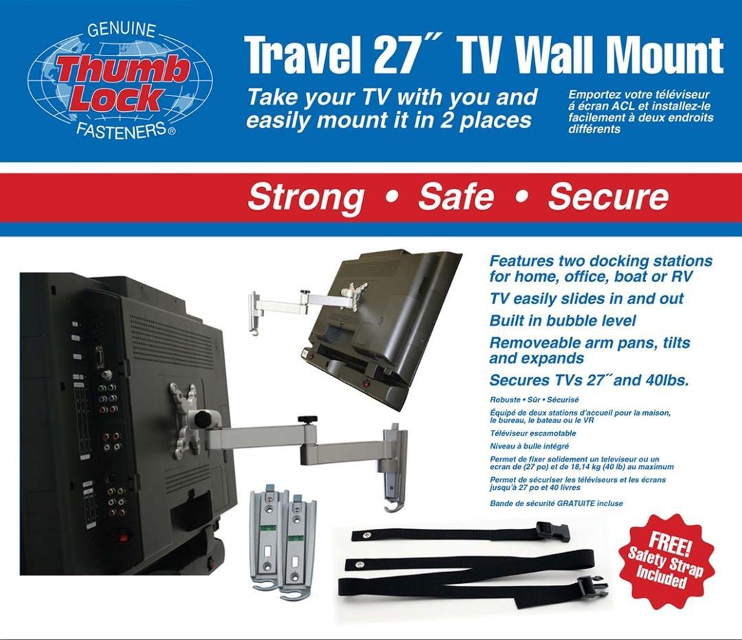 READY AMERICA MRV3500 Strong Arm Removable LCD TV Wall Mount, Travel Accessories for RV, Camper, Truck, Dual-Locking Mounting Stations, Tilts, Pans, & Extends, Earthquake, Fire, Flood Safety,Gray - High quality product image showing READY AMERICA MRV3500 Strong Arm Removable LCD TV Wall Mount, Travel Accessories for RV, Camper, Truck, Dual-Locking Mounting Stations, Tilts, Pans, & Extends, Earthquake, Fire, Flood Safety,Gray details and features