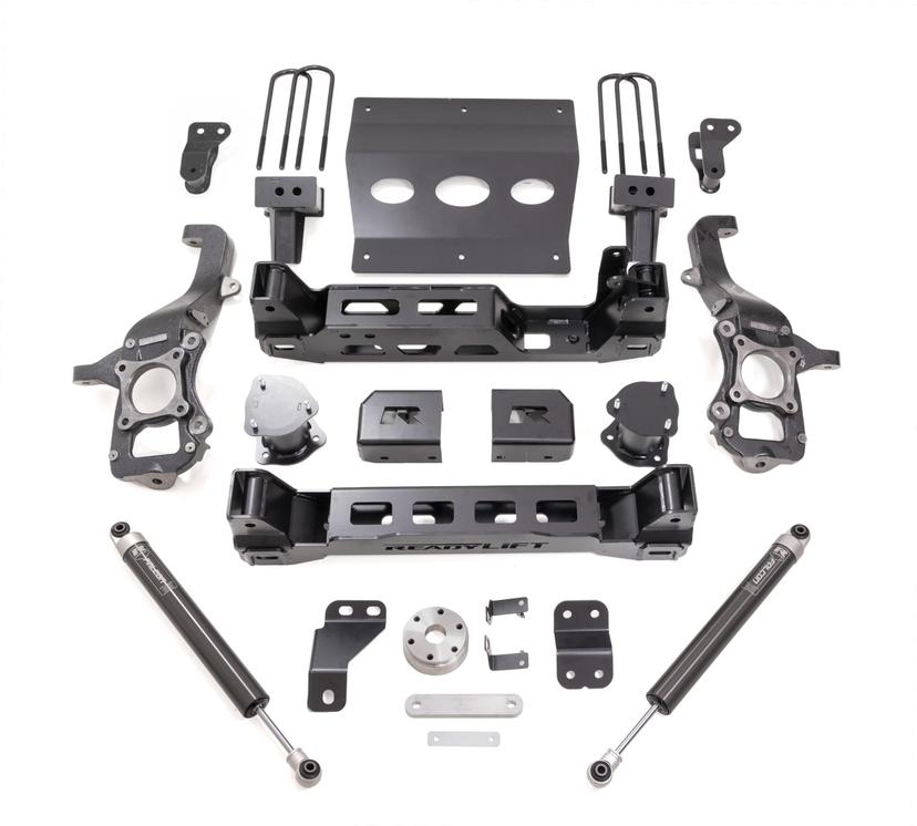 READYLIFT 44-21620 Lift Kit Suspension; 6 Inch Front Lift; 6 Inch Rear Lift; With Rear Shock Falcon Absorbers In Kit; Black Components