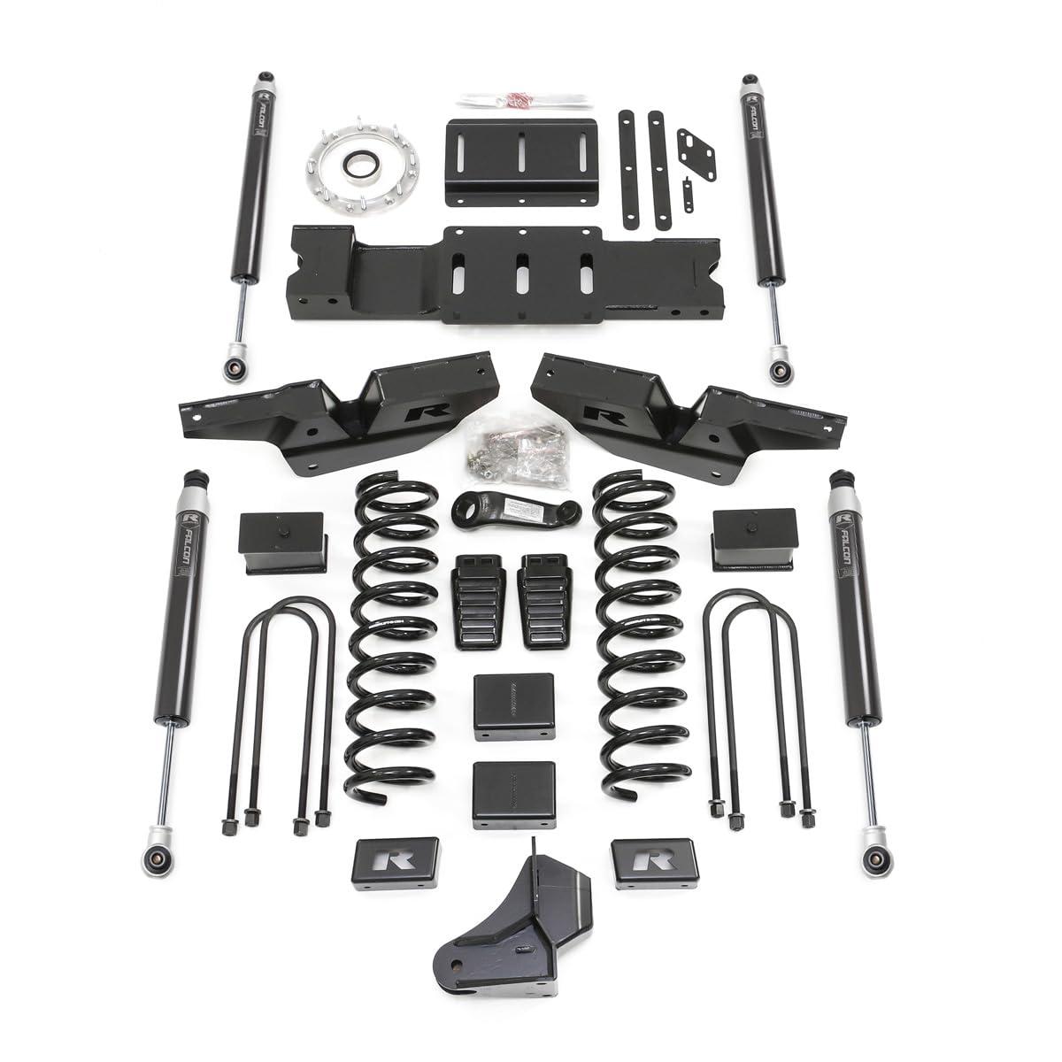 READYLIFT 49-19430 Coil Spring Lift Kit; 4.5 in. Lift; w/Front And Rear Track Bar Brackets/Front Coils And Rear Blocks/Drop Brackets w/Falcon Shocks - High quality product image showing READYLIFT 49-19430 Coil Spring Lift Kit; 4.5 in. Lift; w/Front And Rear Track Bar Brackets/Front Coils And Rear Blocks/Drop Brackets w/Falcon Shocks details and features