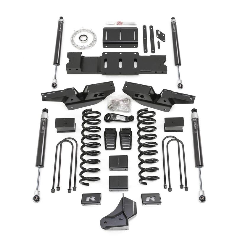 READYLIFT 49-19430 Coil Spring Lift Kit; 4.5 in. Lift; w/Front And Rear Track Bar Brackets/Front Coils And Rear Blocks/Drop Brackets w/Falcon Shocks