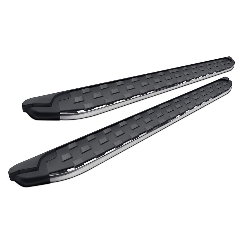 ROMIK 50054418 5.5 INCH REC Series Black Running Boards with Polished Trim