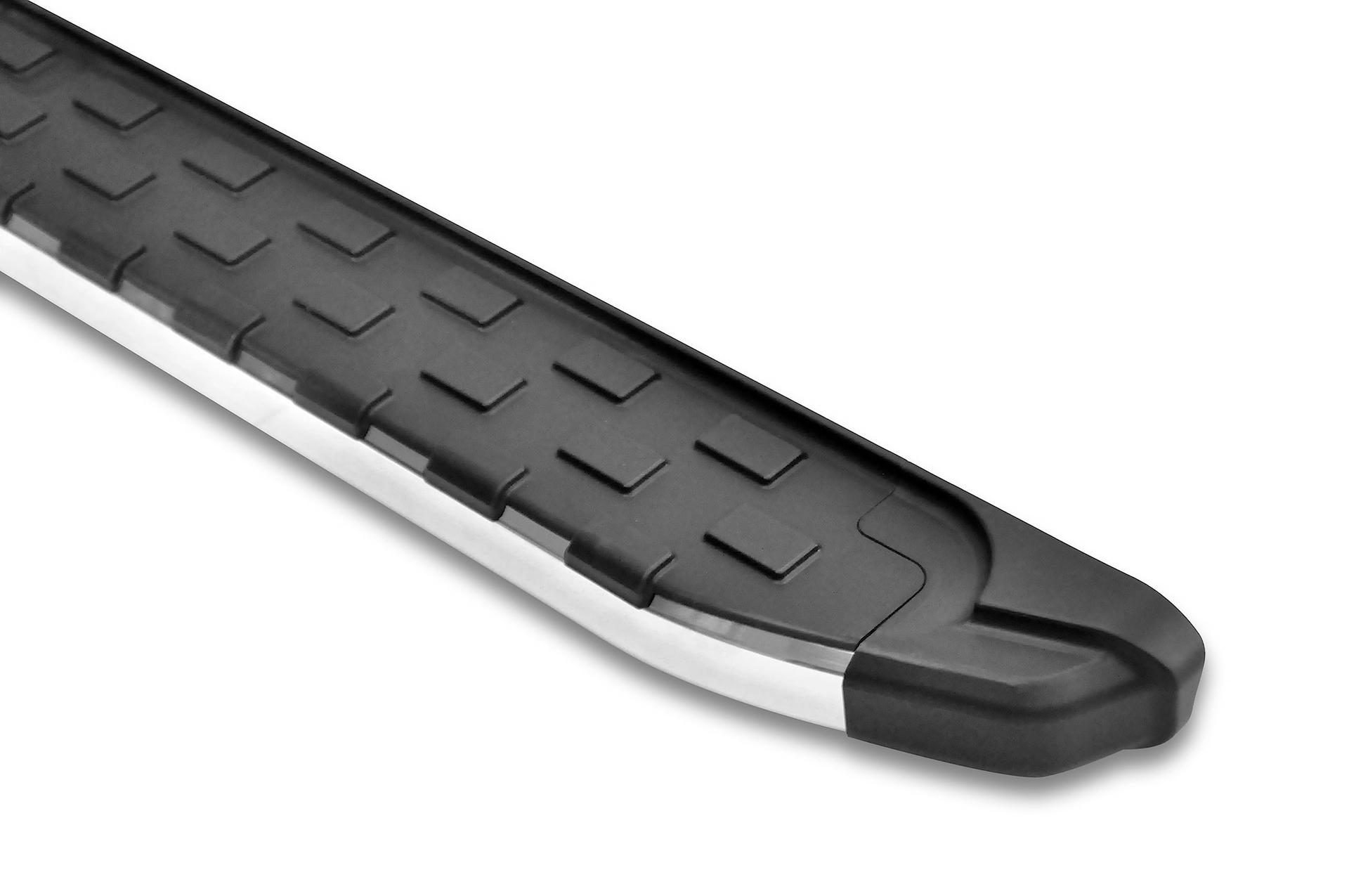 ROMIK 51825418 5.5 INCH REC-T Series Cab Length Black Running Boards With Polished Trim - High quality product image showing ROMIK 51825418 5.5 INCH REC-T Series Cab Length Black Running Boards With Polished Trim details and features