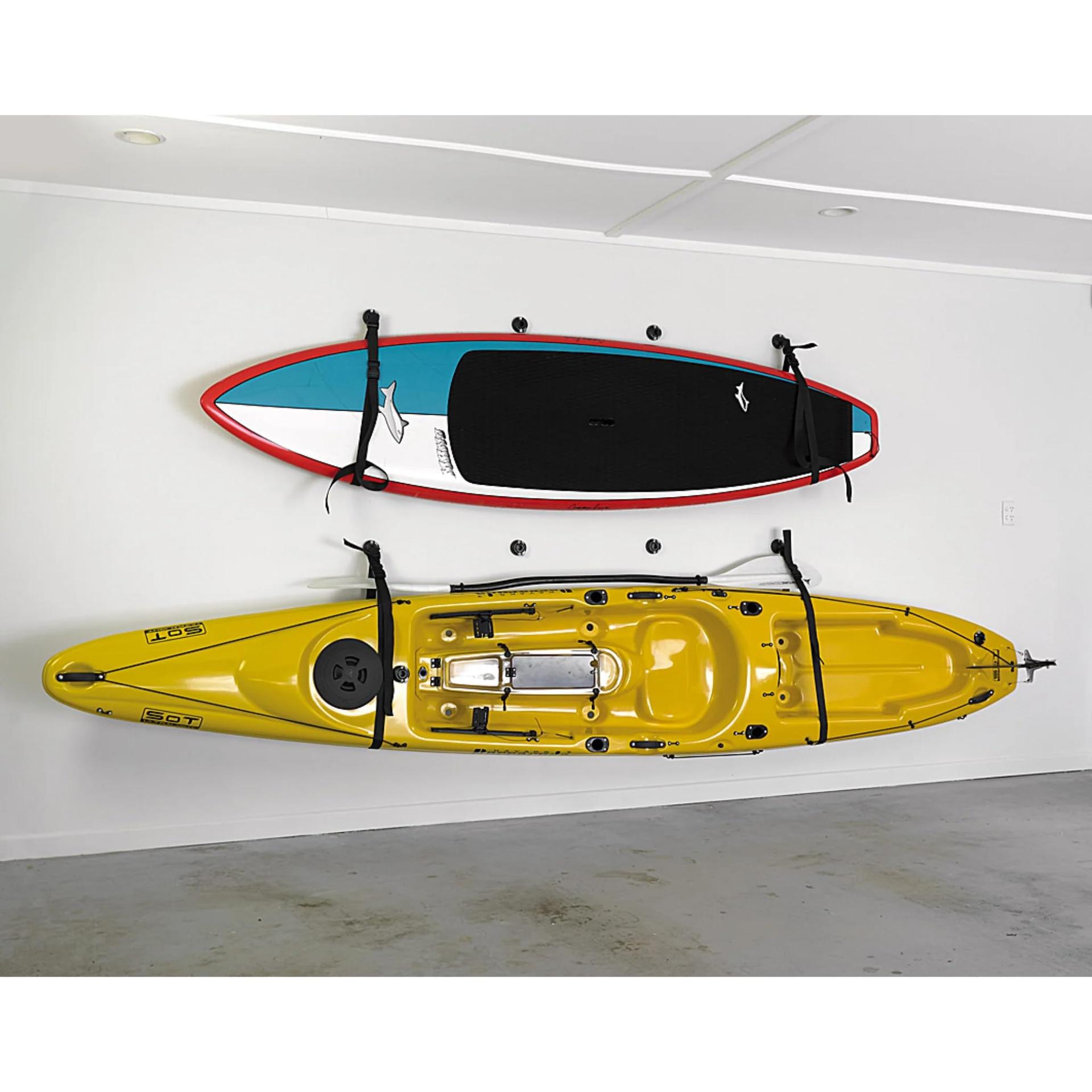 RAILBLAZA 04-4050-11 Kayak Wall Mount Sling Storage for SUPs, Canoes, Windsurfers and Kayaks to Store in Garages or Sheds - High quality product image showing RAILBLAZA 04-4050-11 Kayak Wall Mount Sling Storage for SUPs, Canoes, Windsurfers and Kayaks to Store in Garages or Sheds details and features