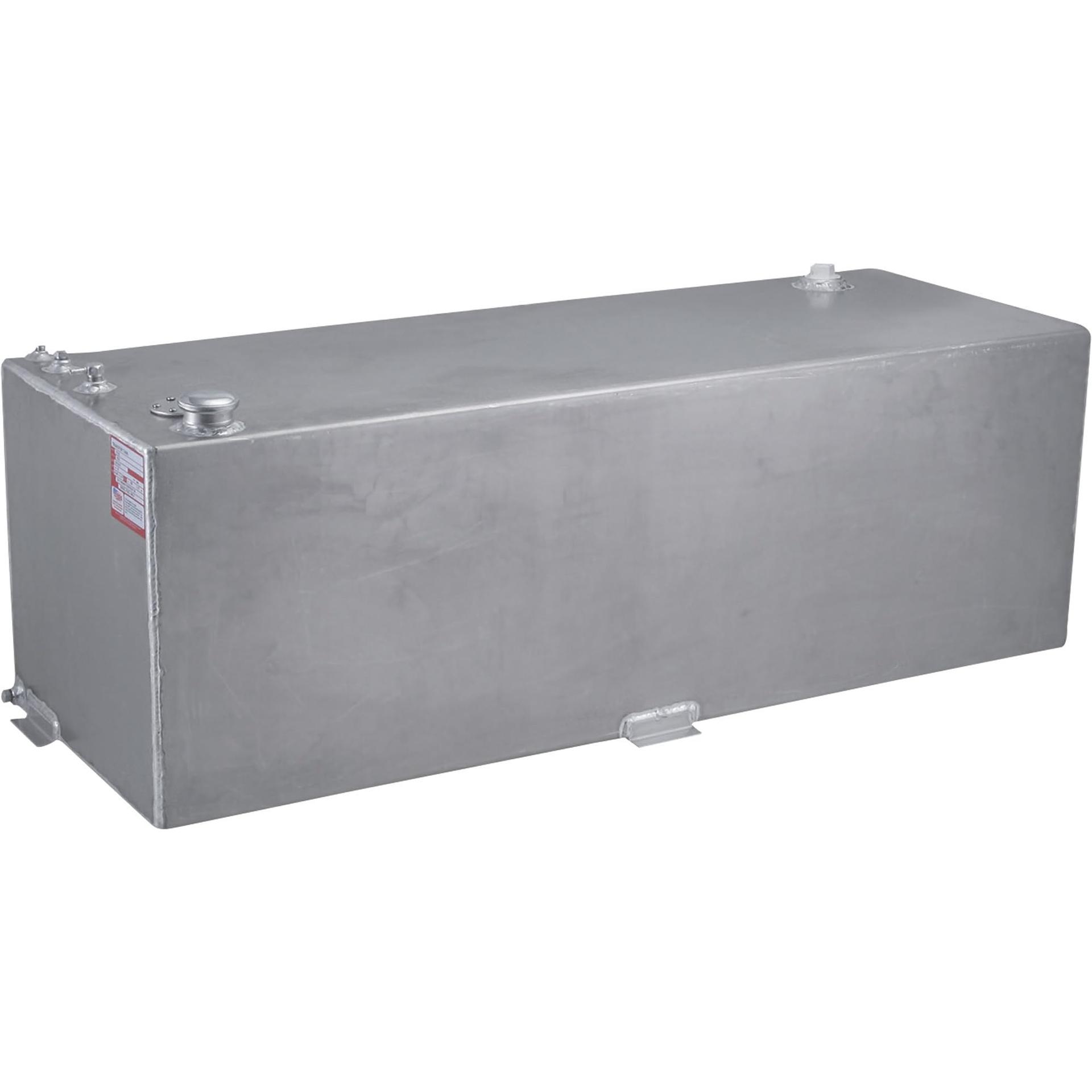 RDS 71792 Rectangular Transfer Fuel Tank - 80 Gallon Capacity, 50 INCH L x 20 INCH W x 19 INCH H, Silver Mill Finish Aluminum - High quality product image showing RDS 71792 Rectangular Transfer Fuel Tank - 80 Gallon Capacity, 50 INCH L x 20 INCH W x 19 INCH H, Silver Mill Finish Aluminum details and features