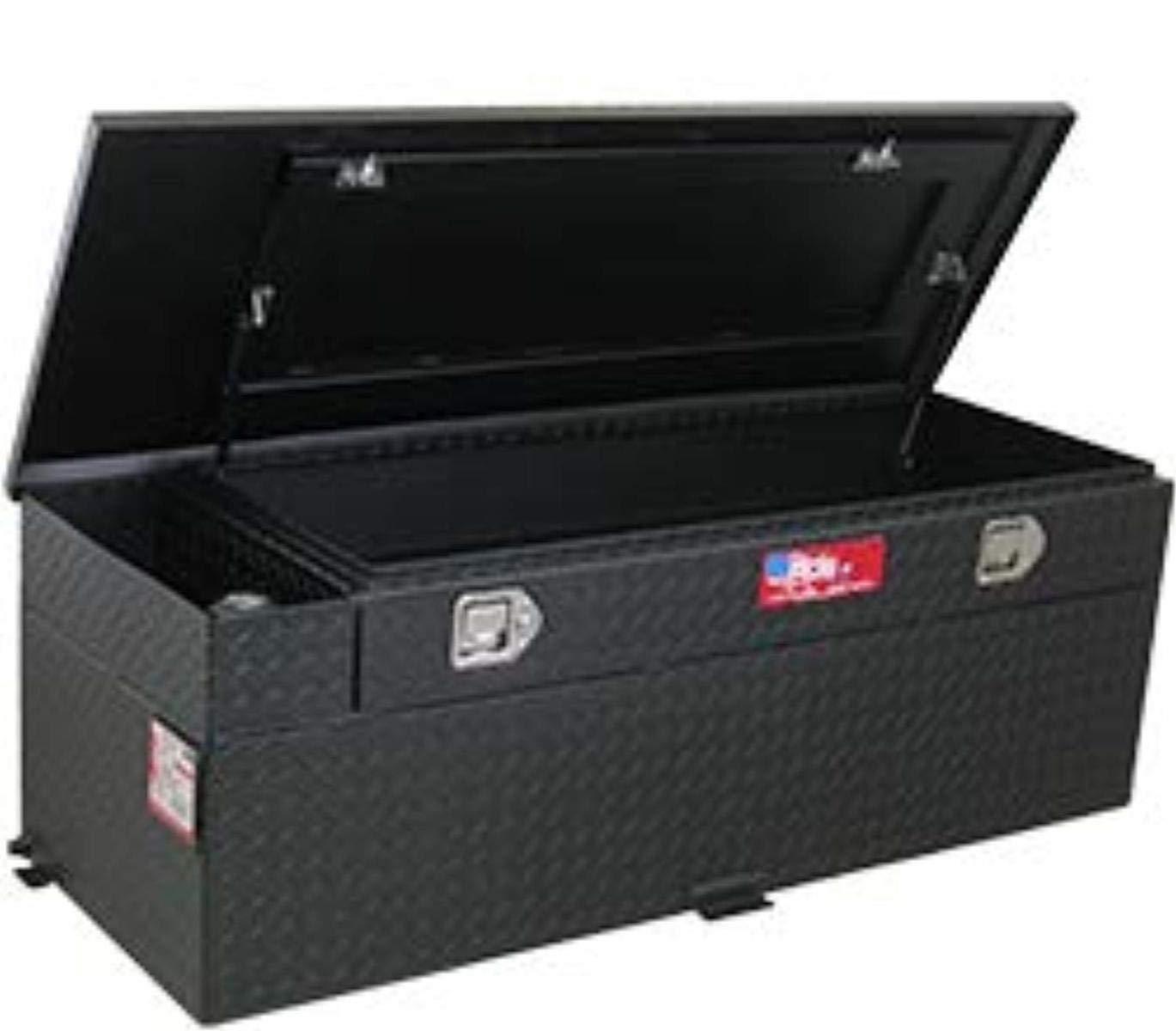 RDS 72743PC Auxiliary Fuel Tank; DOT Approved; Diesel; 60 Gallon Capacity; Rectangle; 55 Inch Length x 20 Inch Width x 19 Inch Height; Powder Coated Diamond Tread; Black; Aluminum - High quality product image showing RDS 72743PC Auxiliary Fuel Tank; DOT Approved; Diesel; 60 Gallon Capacity; Rectangle; 55 Inch Length x 20 Inch Width x 19 Inch Height; Powder Coated Diamond Tread; Black; Aluminum details and features