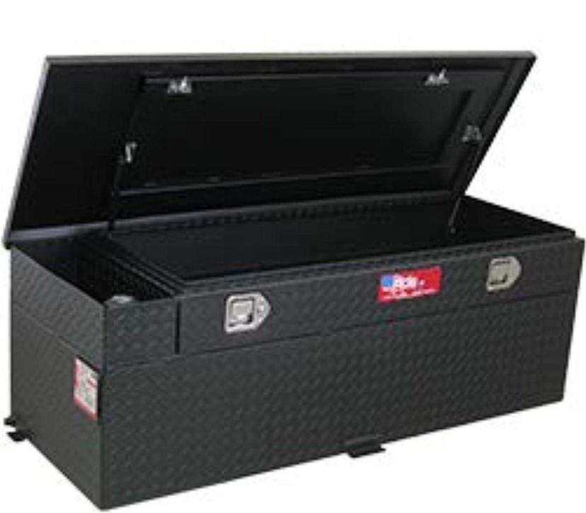 RDS 72743PC Auxiliary Fuel Tank; DOT Approved; Diesel; 60 Gallon Capacity; Rectangle; 55 Inch Length x 20 Inch Width x 19 Inch Height; Powder Coated Diamond Tread; Black; Aluminum