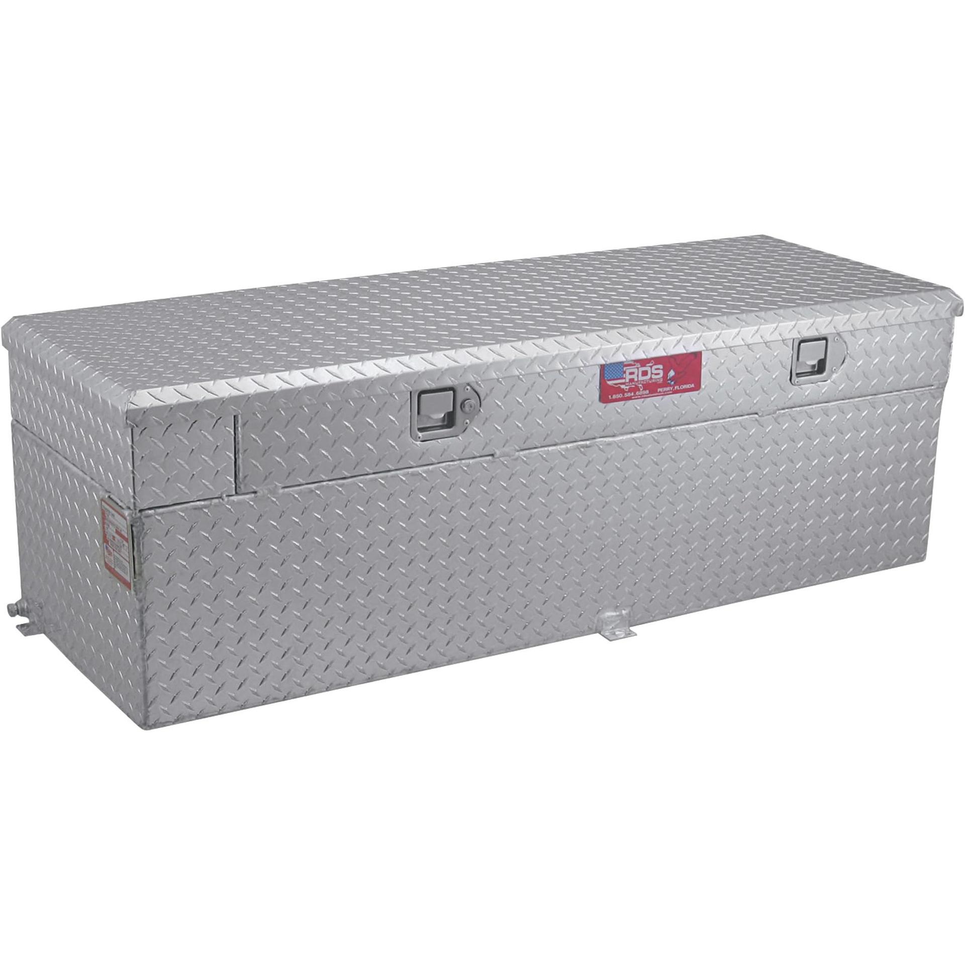 RDS 72746 Auxiliary Fuel Tank; DOT Approved; Diesel; 51 Gallon Capacity; Rectangle; 50 Inch Length x 20 Inch Width x 19 Inch Height; Diamond Tread; Aluminum - High quality product image showing RDS 72746 Auxiliary Fuel Tank; DOT Approved; Diesel; 51 Gallon Capacity; Rectangle; 50 Inch Length x 20 Inch Width x 19 Inch Height; Diamond Tread; Aluminum details and features