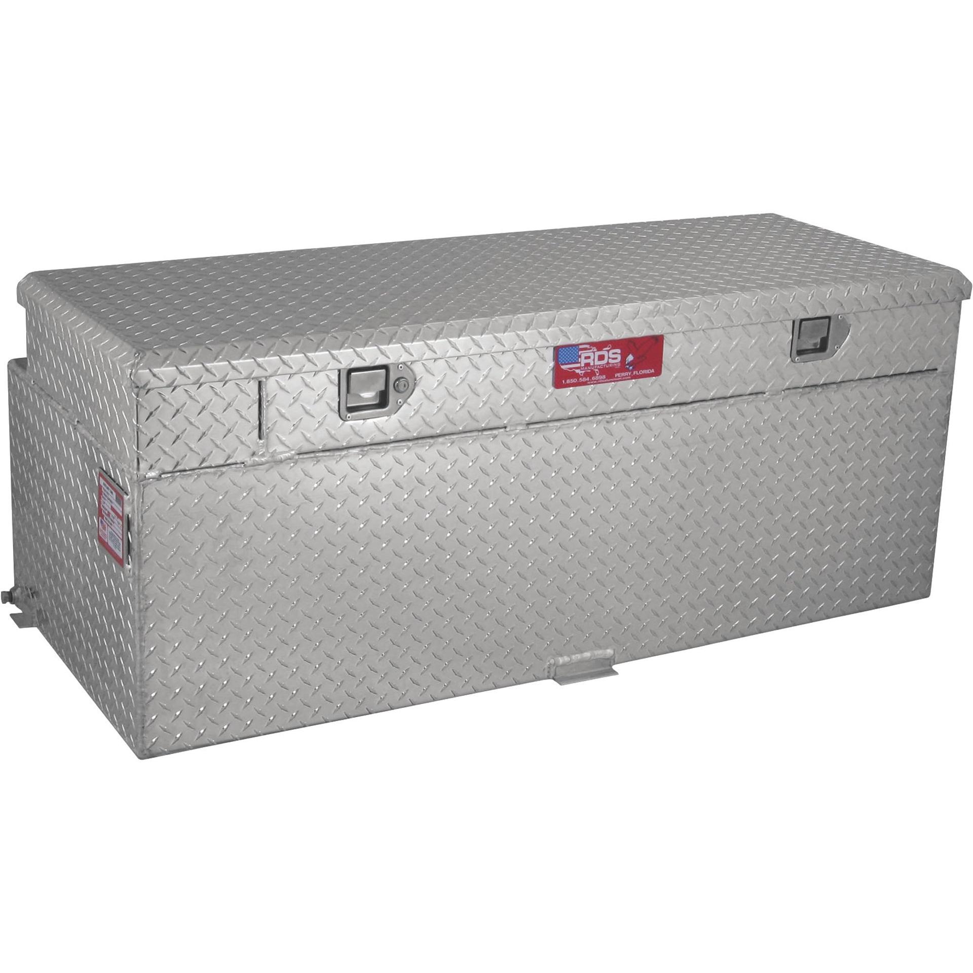 RDS 72772 Auxiliary Fuel Tank; DOT Approved; Diesel; 90 Gallon Capacity; Rectangle; 55 Inch Length x 24 Inch Width x 22-1/4 Inch Height; Diamond Tread; Aluminum - High quality product image showing RDS 72772 Auxiliary Fuel Tank; DOT Approved; Diesel; 90 Gallon Capacity; Rectangle; 55 Inch Length x 24 Inch Width x 22-1/4 Inch Height; Diamond Tread; Aluminum details and features
