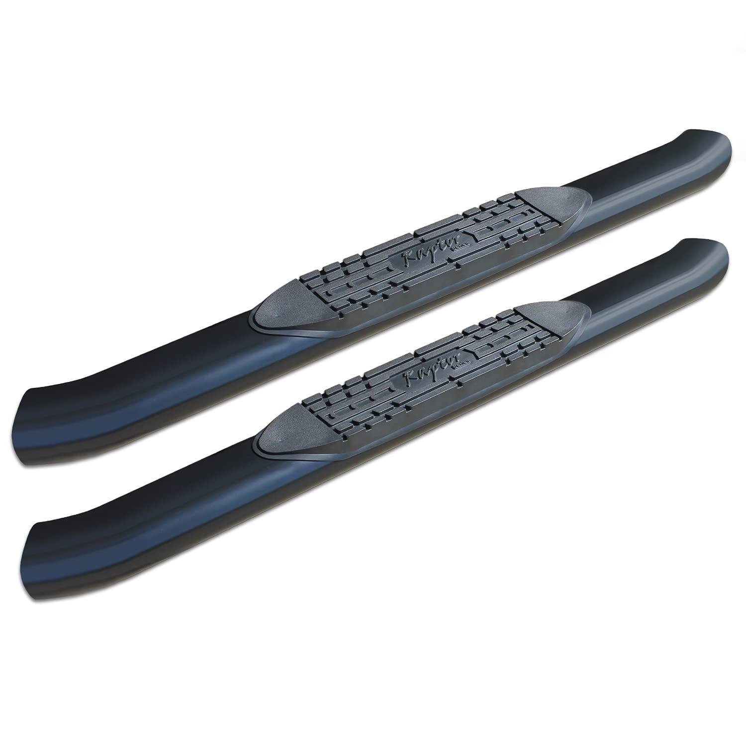 RAPTOR 1602-0246B Nerf Bars Side Steps 5in Oval Black Curved for 10-24 Dodge Ram 2500/3500 Regular Cab - High quality product image showing RAPTOR 1602-0246B Nerf Bars Side Steps 5in Oval Black Curved for 10-24 Dodge Ram 2500/3500 Regular Cab details and features