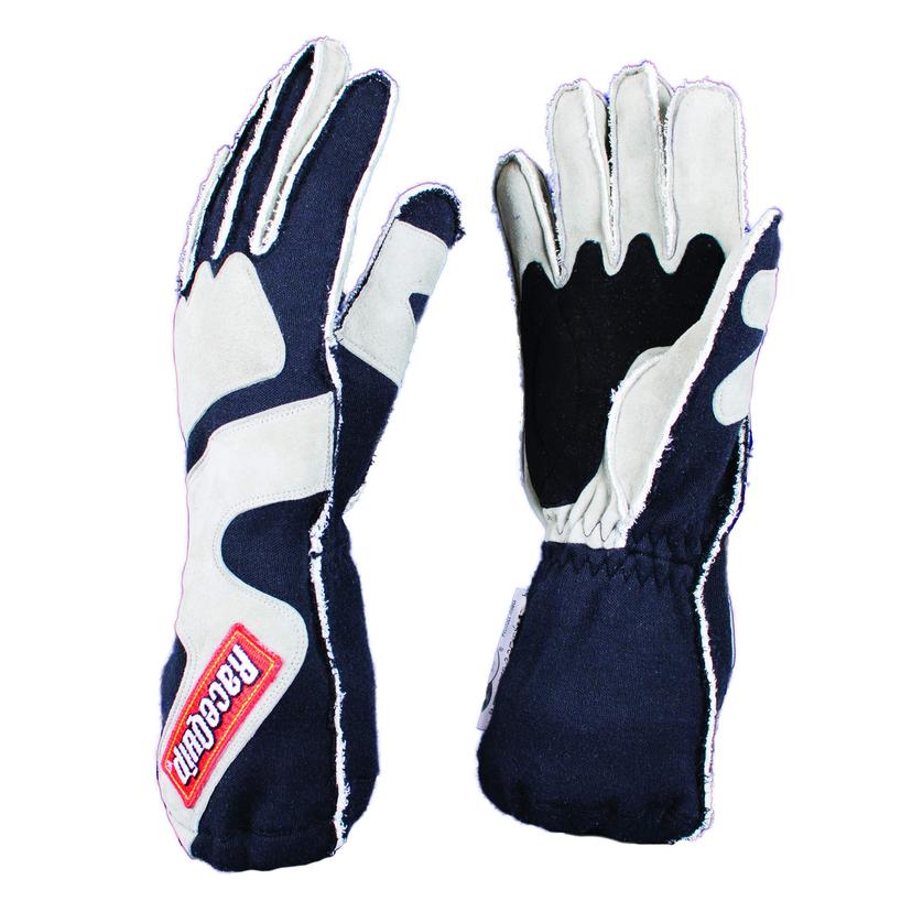 RACEQUIP 356606 Outseam Race Gloves 356 Series 2 Layer Nomex SFI 3.3/5 Gray/Black X-Large