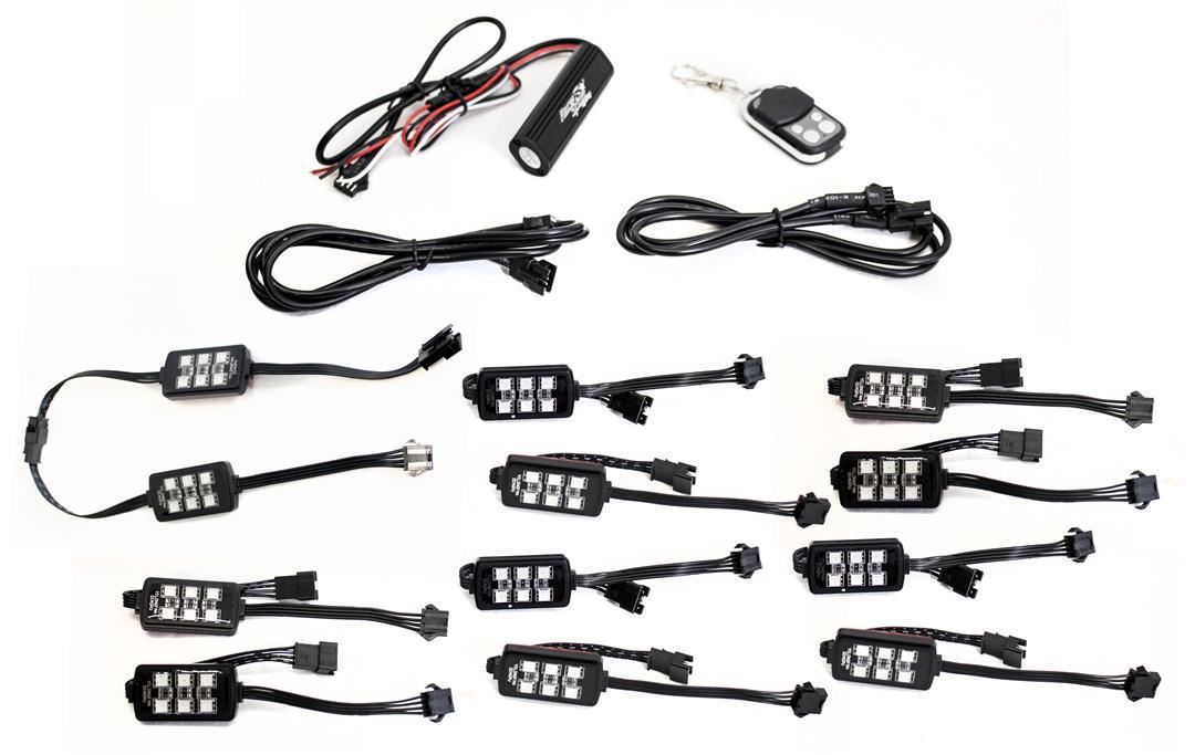RACE SPORT 12RGB RSColorADAPT 12-Piece Light 6SMD POD RGB Multi-Color Accent Kit with Remote Control - High quality product image showing RACE SPORT 12RGB RSColorADAPT 12-Piece Light 6SMD POD RGB Multi-Color Accent Kit with Remote Control details and features