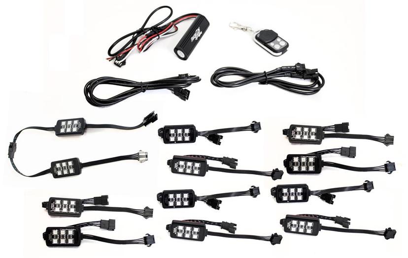 RACE SPORT 12RGB RSColorADAPT 12-Piece Light 6SMD POD RGB Multi-Color Accent Kit with Remote Control