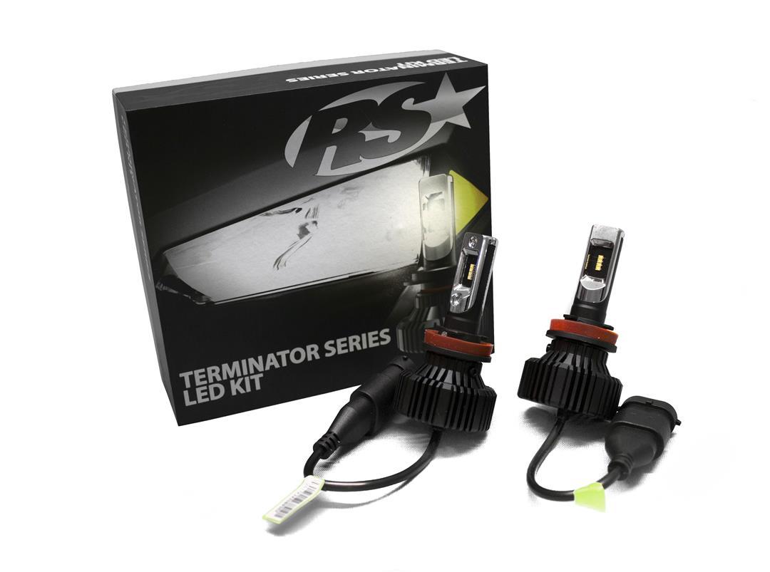 RACE SPORT H11TLED Lighting Terminator Series H11 Fan-less LED Conversion Headlight Kit with Pin Point Projection Optical Aims and Shallow Mount Design, Black - High quality product image showing RACE SPORT H11TLED Lighting Terminator Series H11 Fan-less LED Conversion Headlight Kit with Pin Point Projection Optical Aims and Shallow Mount Design, Black details and features