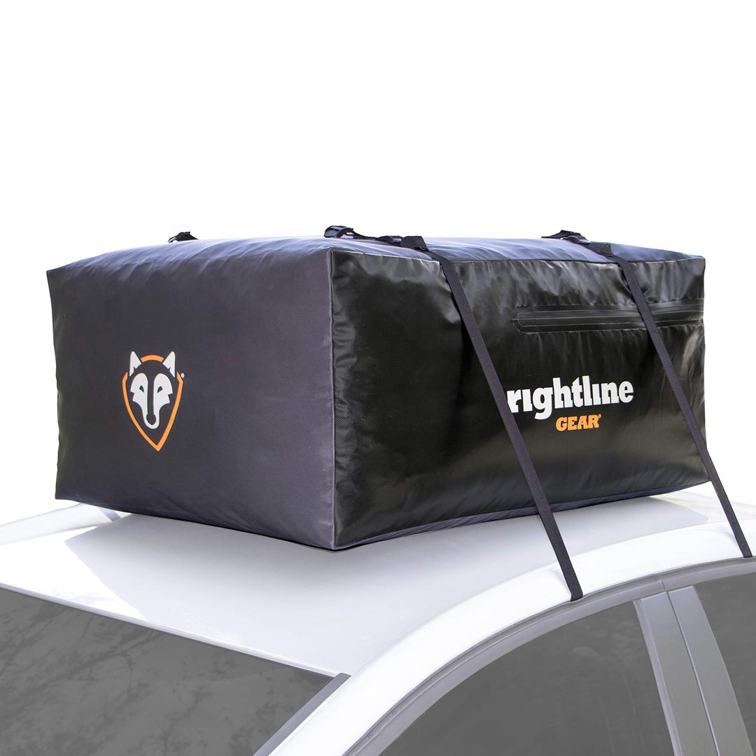 RIGHTLINE 100S50 Sport Jr Waterproof Rooftop Cargo Carrier for Top of Vehicle, Attaches With or Without Roof Rack, 10 Cubic Feet, Black - The Twister Group Tools product