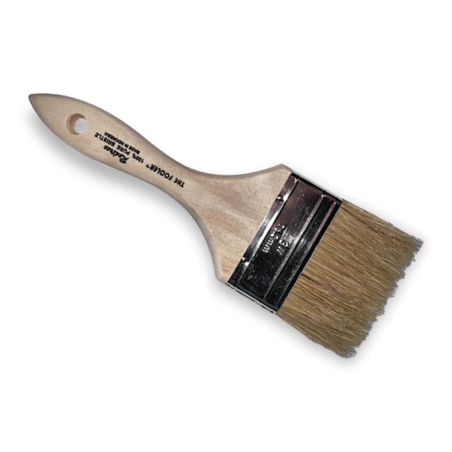 REDTREE 10003 FOOLER PAINT BRUSH (WHITE BRISTLE), 3 Inch Brush; 1/2 Inch Thickness; Double Thick Density Brush; White China Bristle; Sanded/ Pointed Wood Handle; Single; Disposable; 2 Inch Length Square Trim - High quality product image showing REDTREE 10003 FOOLER PAINT BRUSH (WHITE BRISTLE), 3 Inch Brush; 1/2 Inch Thickness; Double Thick Density Brush; White China Bristle; Sanded/ Pointed Wood Handle; Single; Disposable; 2 Inch Length Square Trim details and features