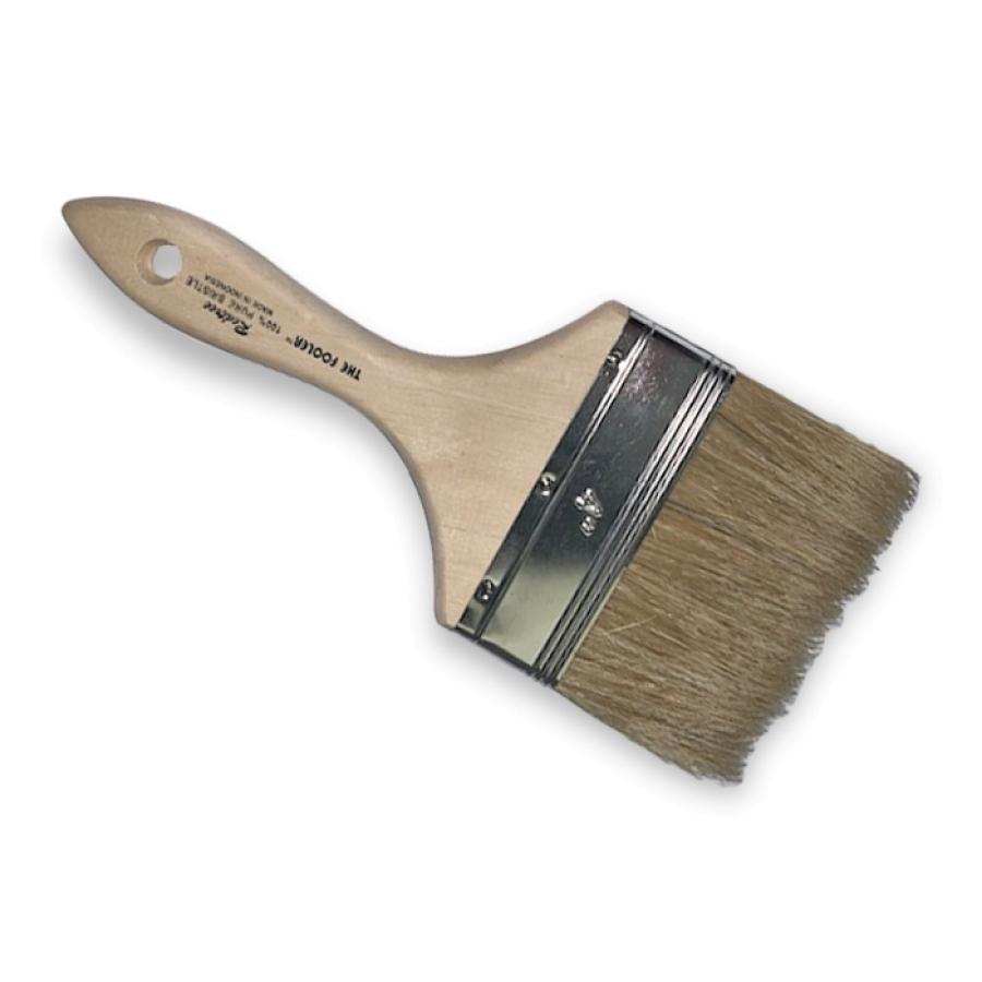 REDTREE 10004 FOOLER PAINT BRUSH (WHITE BRISTLE), 4 Inch Brush; 11/16 Inch Thickness; Double Thick Density Brush; White China Bristle; Sanded/ Pointed Wood Handle; Single; Disposable; 2-1/4 Inch Length Square Trim - High quality product image showing REDTREE 10004 FOOLER PAINT BRUSH (WHITE BRISTLE), 4 Inch Brush; 11/16 Inch Thickness; Double Thick Density Brush; White China Bristle; Sanded/ Pointed Wood Handle; Single; Disposable; 2-1/4 Inch Length Square Trim details and features