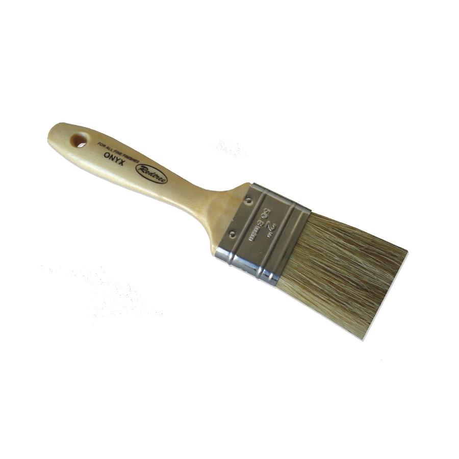 REDTREE 12053 ONYX PAINT BRUSH (WHITE BRISTLE - F, 3 Inch Flat Brush; 11/16 Inch Thickness; White China Bristle; Varnished/ Beavertail Wood Handle; Single; Reusable; 3 Inch Length Chisel Edge Trim; For Use With Varnishes/ Enamels/ Urethanes - High quality product image showing REDTREE 12053 ONYX PAINT BRUSH (WHITE BRISTLE - F, 3 Inch Flat Brush; 11/16 Inch Thickness; White China Bristle; Varnished/ Beavertail Wood Handle; Single; Reusable; 3 Inch Length Chisel Edge Trim; For Use With Varnishes/ Enamels/ Urethanes details and features