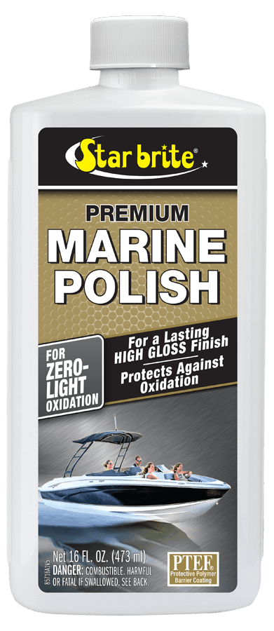 STAR BRITE 085716PW Premium Marine Polish - Maximum UV Protection & High Gloss Finish - UV Inhibitors Stop Fading, Chalking & Oxidation While Repelling Water, Stains & Marine Deposits - !6 Ounce (085716) - High quality product image showing STAR BRITE 085716PW Premium Marine Polish - Maximum UV Protection & High Gloss Finish - UV Inhibitors Stop Fading, Chalking & Oxidation While Repelling Water, Stains & Marine Deposits - !6 Ounce (085716) details and features