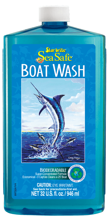 STAR BRITE 089732PW Sea Safe Boat Wash - Super Concentrated - Instantly Remove Dirt, Grime, Salt Deposits & More Without Removing Wax or Polish 32 Oz - High quality product image showing STAR BRITE 089732PW Sea Safe Boat Wash - Super Concentrated - Instantly Remove Dirt, Grime, Salt Deposits & More Without Removing Wax or Polish 32 Oz details and features