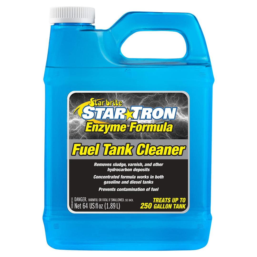 STAR BRITE 093664 Star Tron Fuel Tank Cleaner - Remove Sludge, Varnish & Other Deposits - Rejuvanate Old, Stale Fuel - Concentrated Formula Works In Gas Tanks & Diesel Tanks - 64 OZ, blue - The Twister Group Tools product