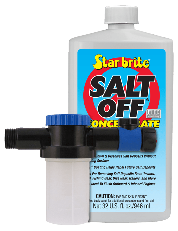 STAR BRITE 094000 Salt Off Concentrate Kit - Ultimate Boat Salt Remover & Marine Engine Flush - 32 OZ. with Applicator - Perfect for Outboard Motor Flush & Washing Salt Deposits Away - The Twister Group Tools product