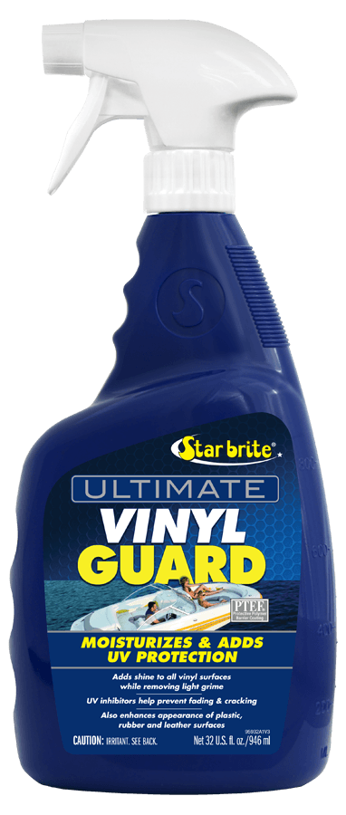 STAR BRITE 095932 Ultimate Vinyl Guard - Spray on Protection & Shine - Prevent Fading & Cracking - Keep Vinyl, Leather, Plastic & Rubber - 32 OZ,blue - The Twister Group Tools product